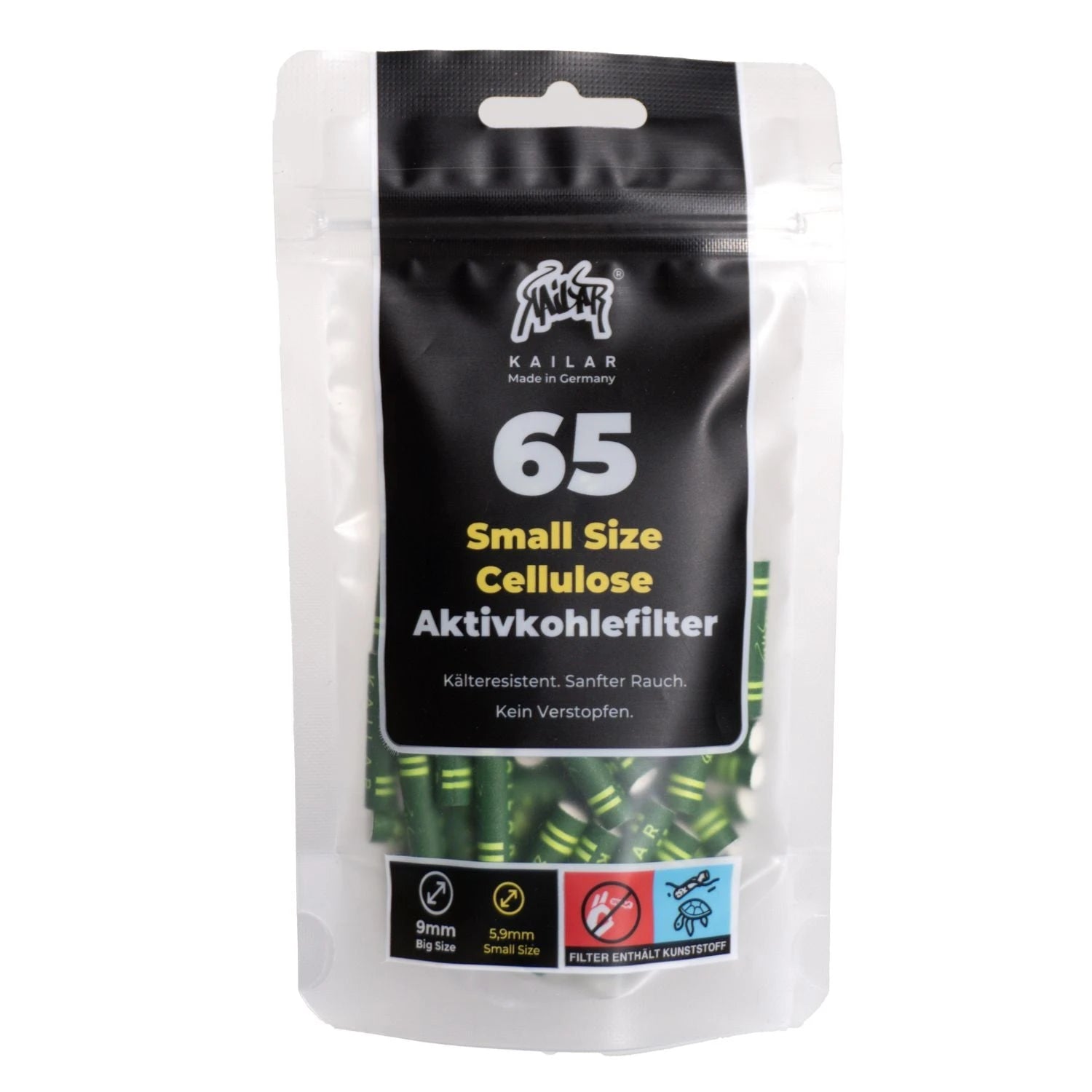 Kailar Aktivkohlefilter Cellulose Slim 6mm (65 Stück) Kailar